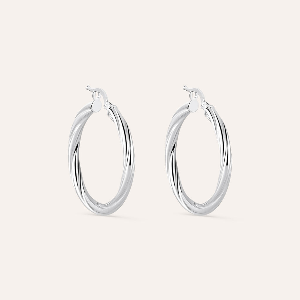 Orecchini A Cerchio Silver Collection Argento Rodiato