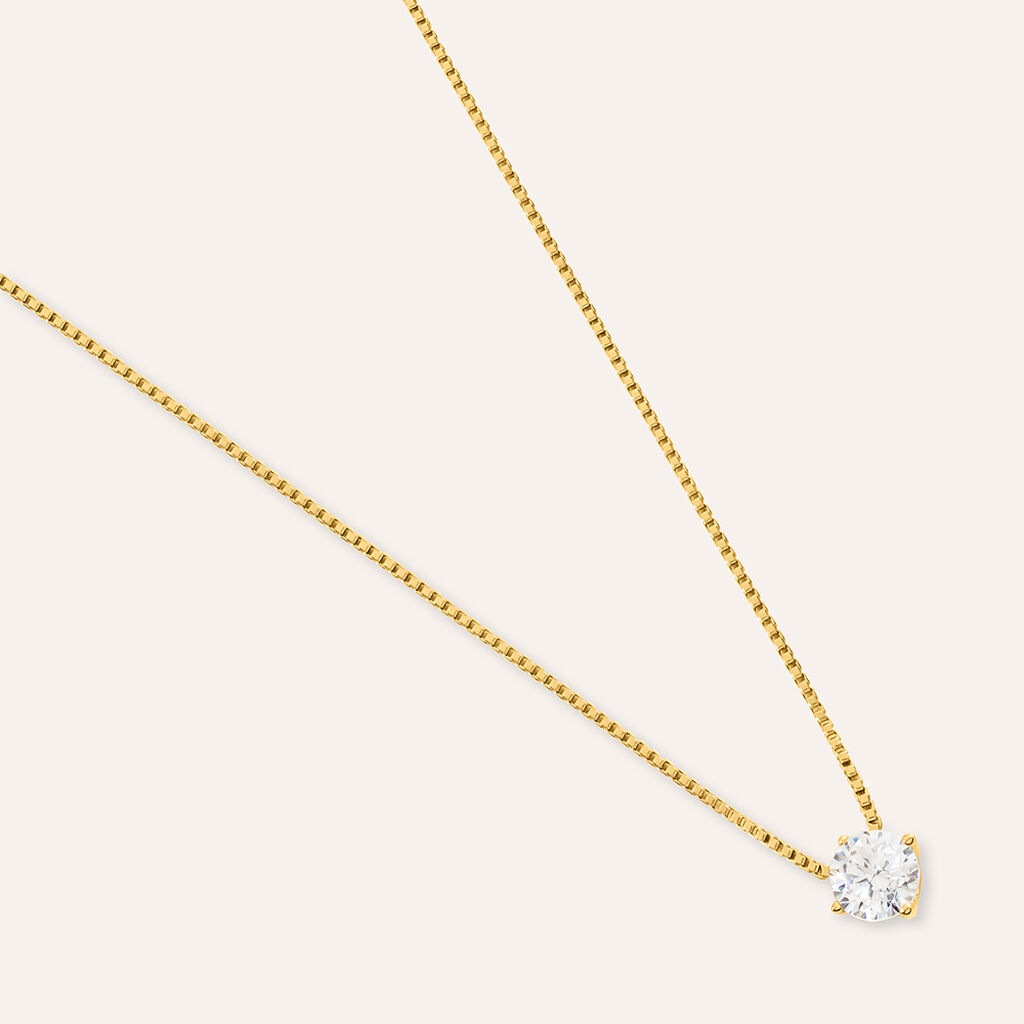 Collana Punto Luce Silver Glow Argento Dorato Cubic Zirconia