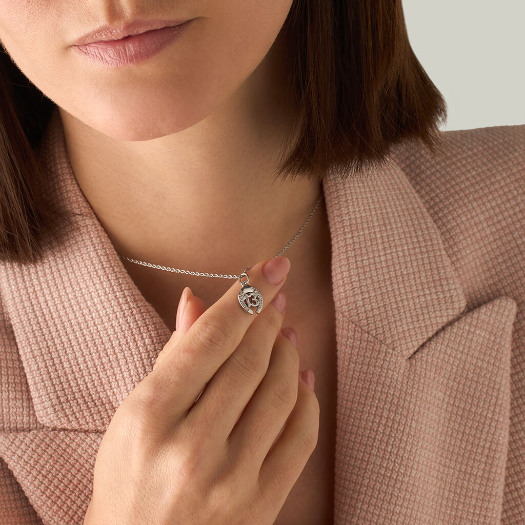Pendente Saluti&Baci Ferro di Cavallo Love Beats Argento Rodiato Cubic Zirconia - Ciondoli Donna | Stroili