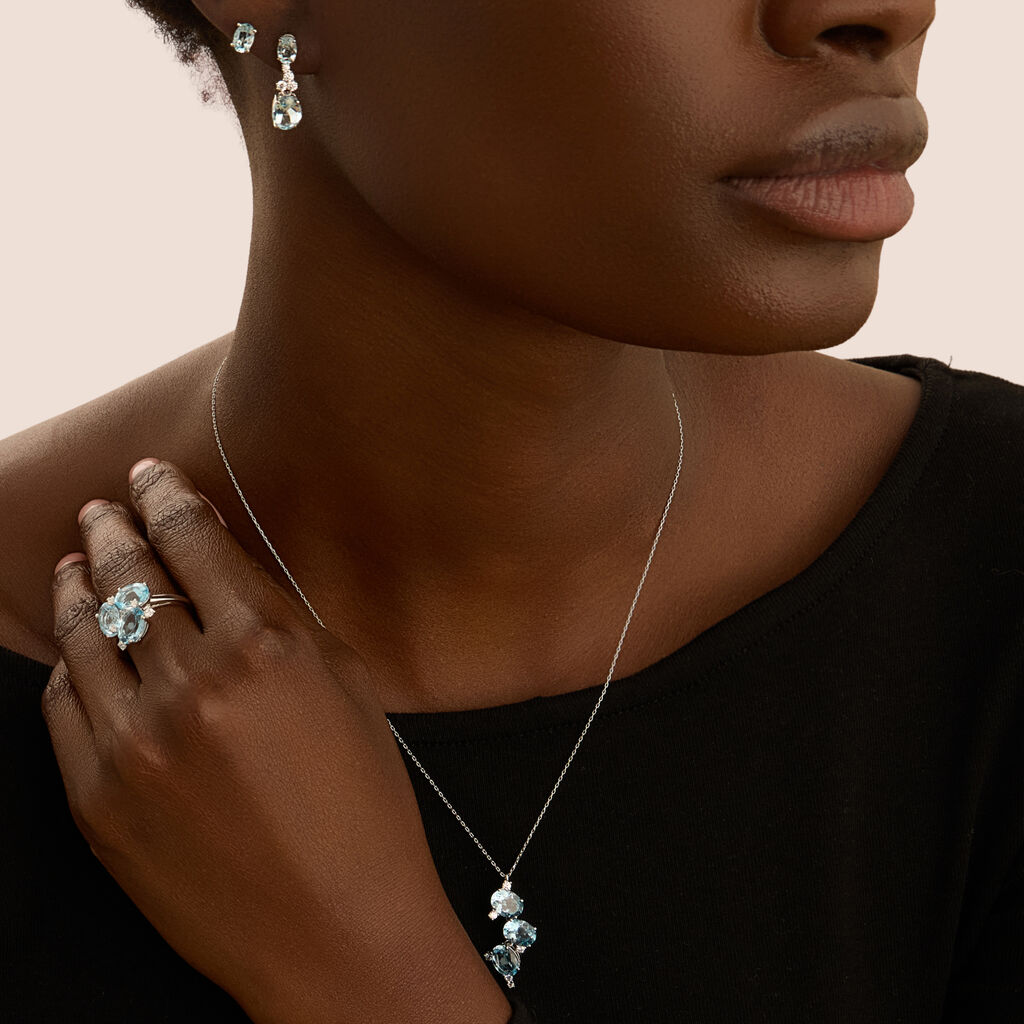 Orecchini Pendenti A Cuore In Oro Bianco 9ct Carissima – Con Zirconia Cubica, Eleganti E Lussuosi, In Confezione Regalo