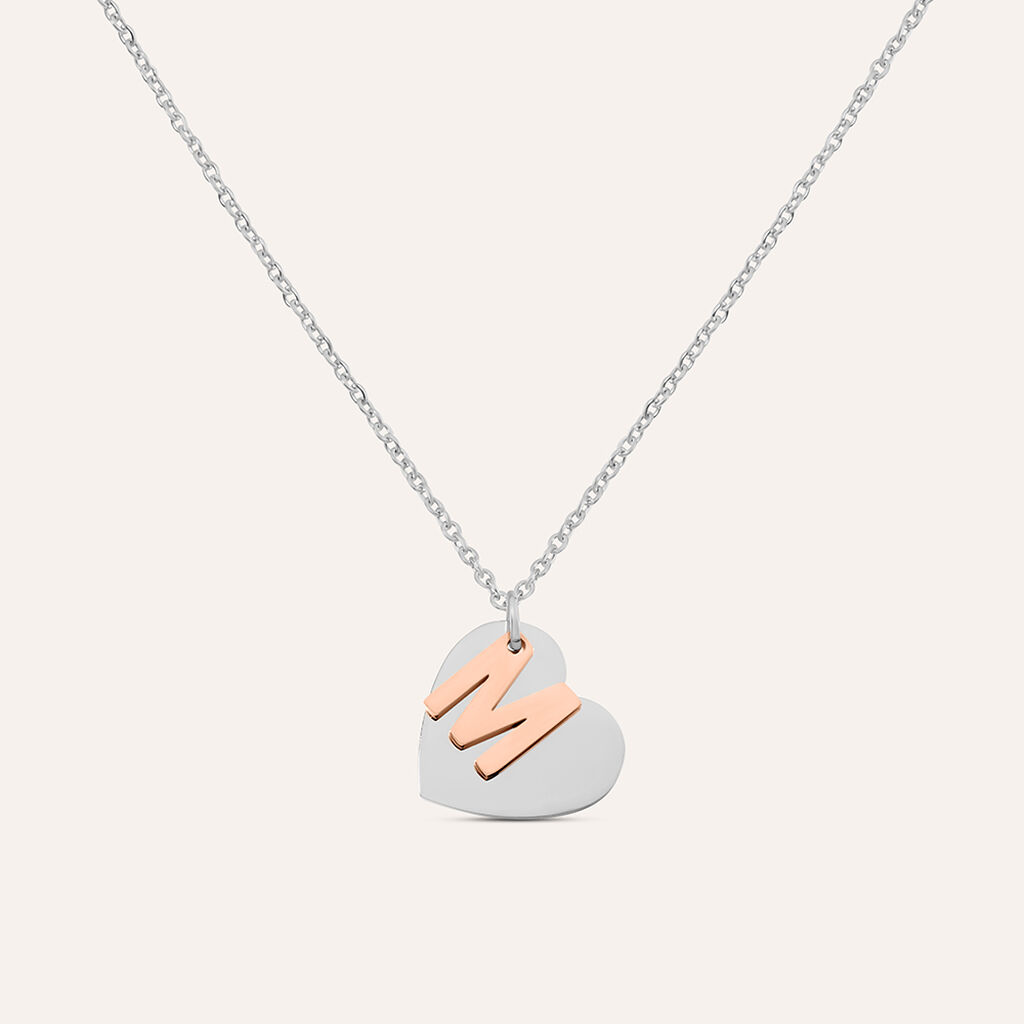 Collana Sunrise Acciaio Bicolore Bianco / Rosa