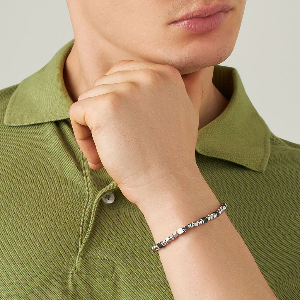 Bracciale Man Code Acciaio Ematite - Bracciali Uomo | Stroili