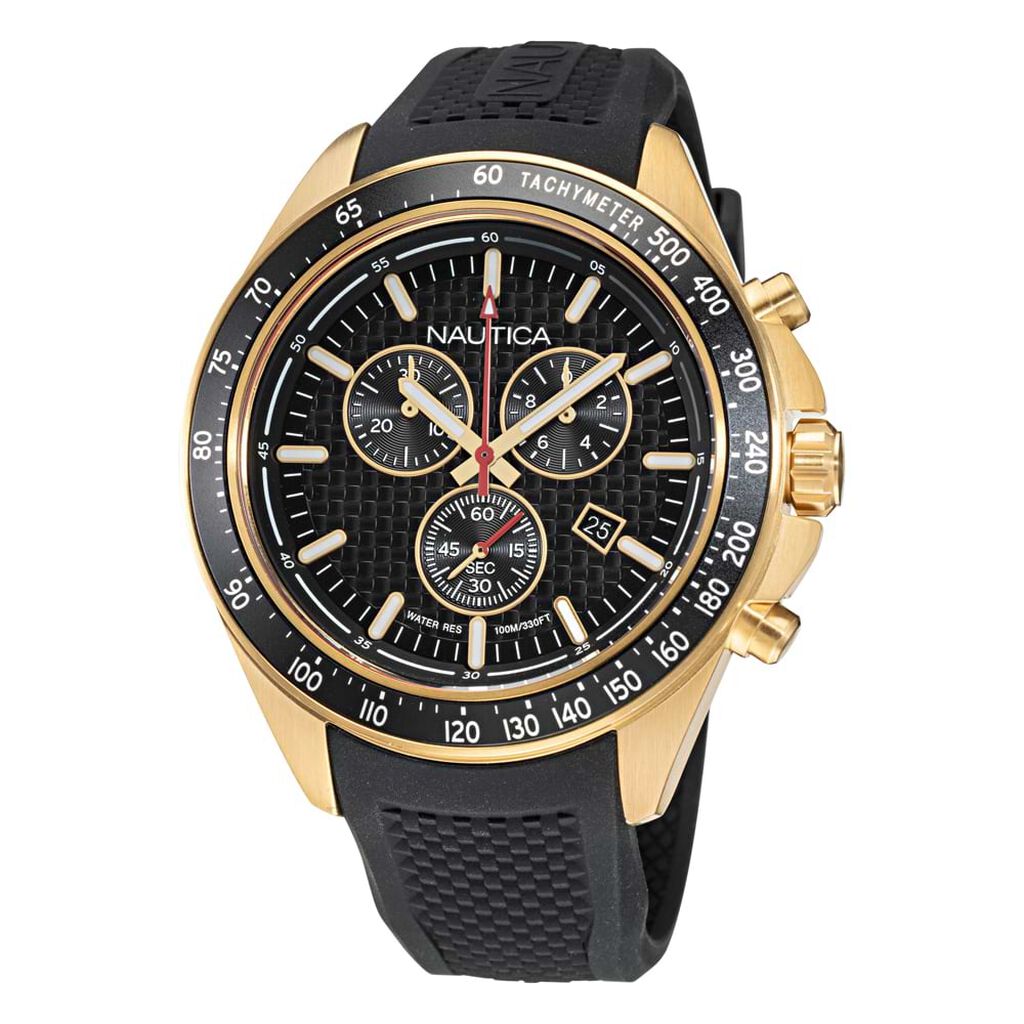 Orologio Cronografo Uomo Nautica Ocean Beach quadrante Nero NAPOBS110