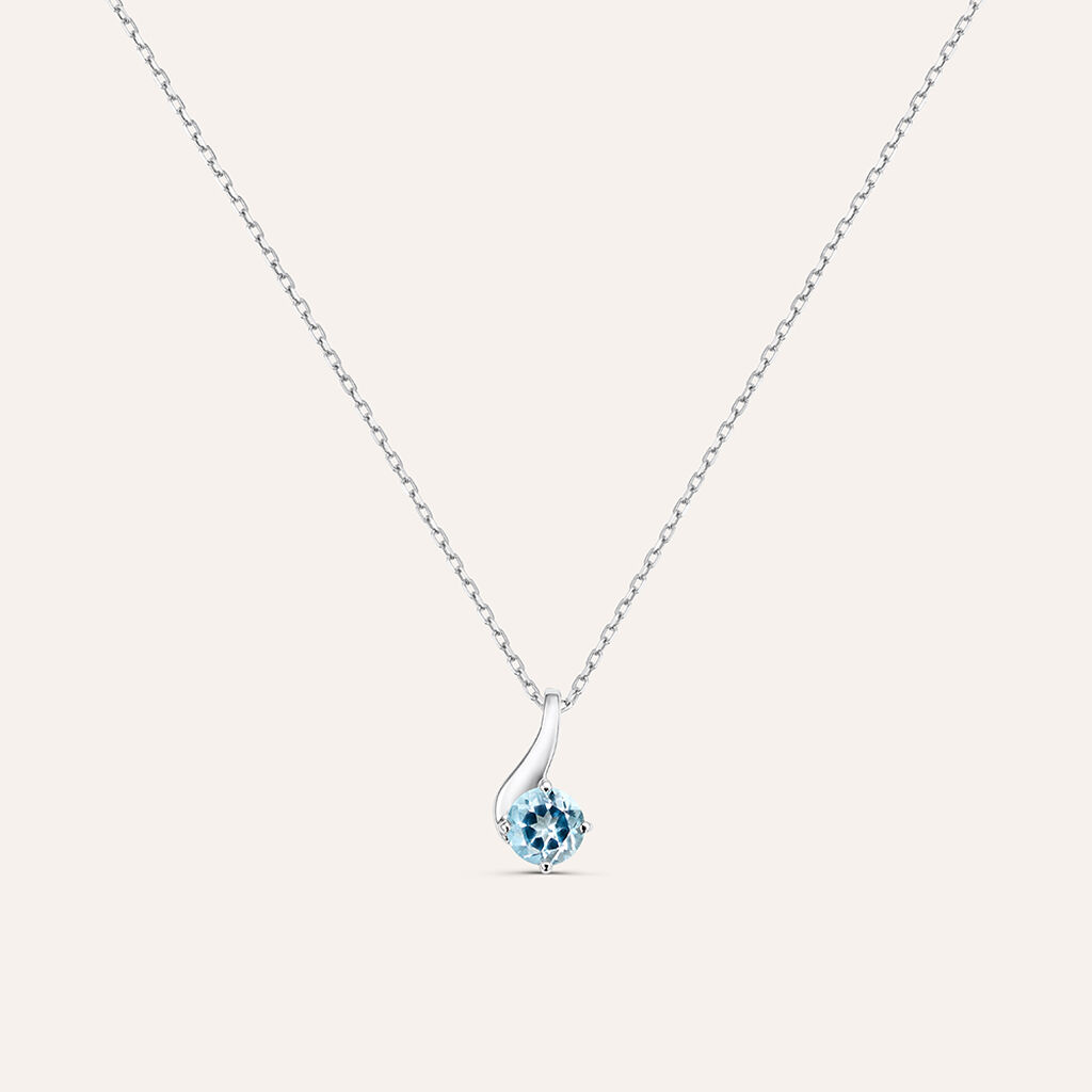 Collana Punto Luce Am&eacute;lie Oro Bianco Topazio