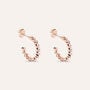 Orecchini A Cerchio Romantic Shine Metallo Rosa Cristallo