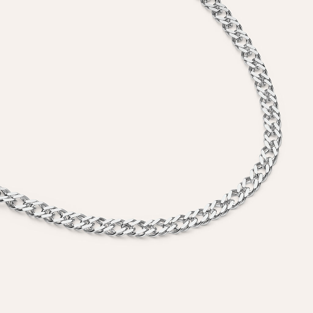 Bracciale Catena Gentleman Argento Rodiato