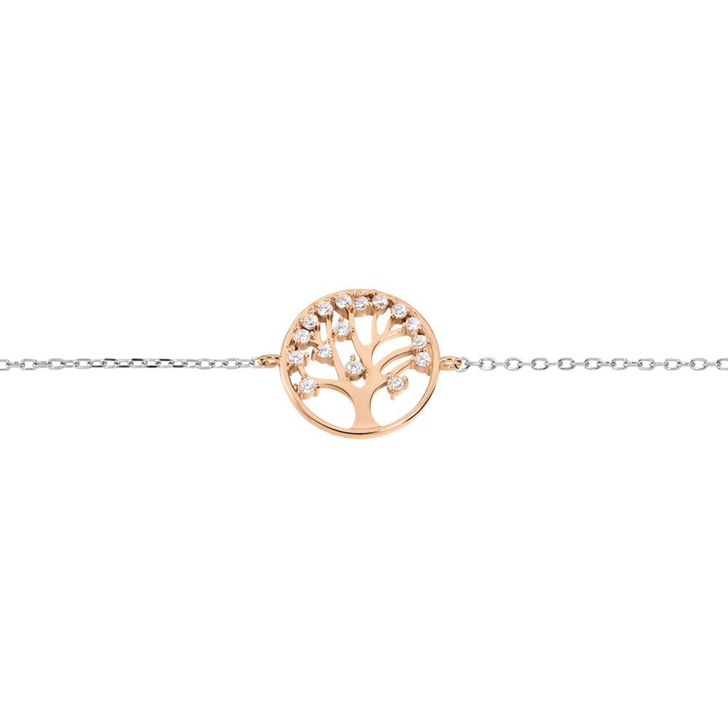 Bracciale Silver Moments Argento Bicolore Bianco / Rosa Cubic Zirconia - Bracciali Amicizia Donna | Stroili