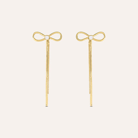 Orecchini Pendenti Fiocco Beverly Oro Giallo Cubic Zirconia - Orecchini Pendenti Donna | Stroili