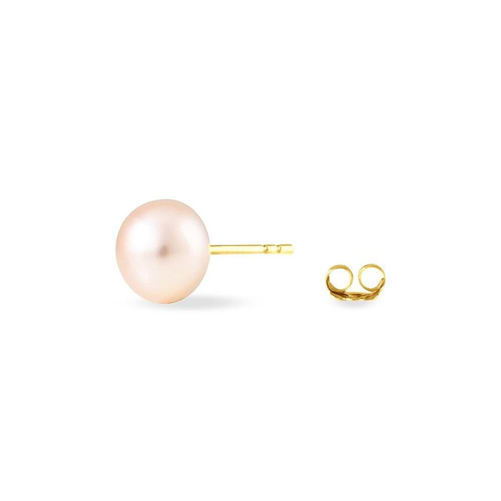 Orecchini a lobo in oro giallo e perle rosa - Orecchini a Lobo Donna | Stroili