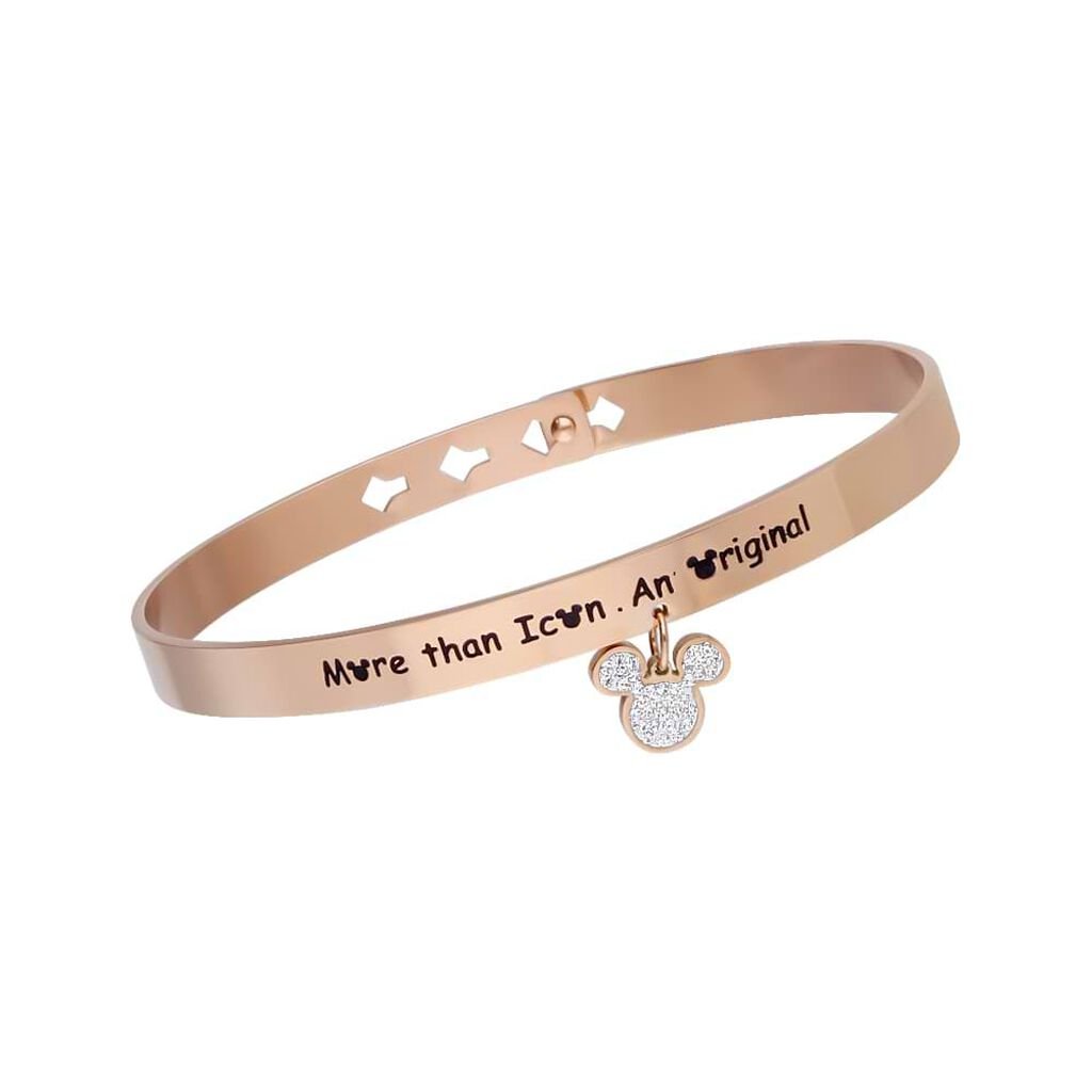 Bangle Lady Message Acciaio Rosato Disney e Cristalli
