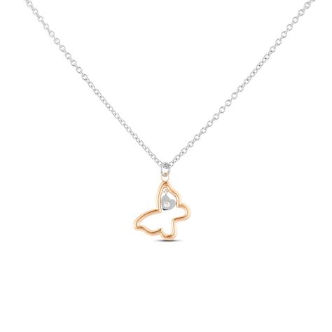 Collana Lady Chic Acciaio Bicolore Farfalla e Cristalli - Collane Donna | Stroili