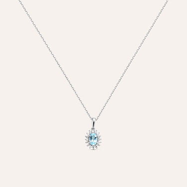 Collana Am&eacute;lie Oro Bianco Topazio Cubic Zirconia