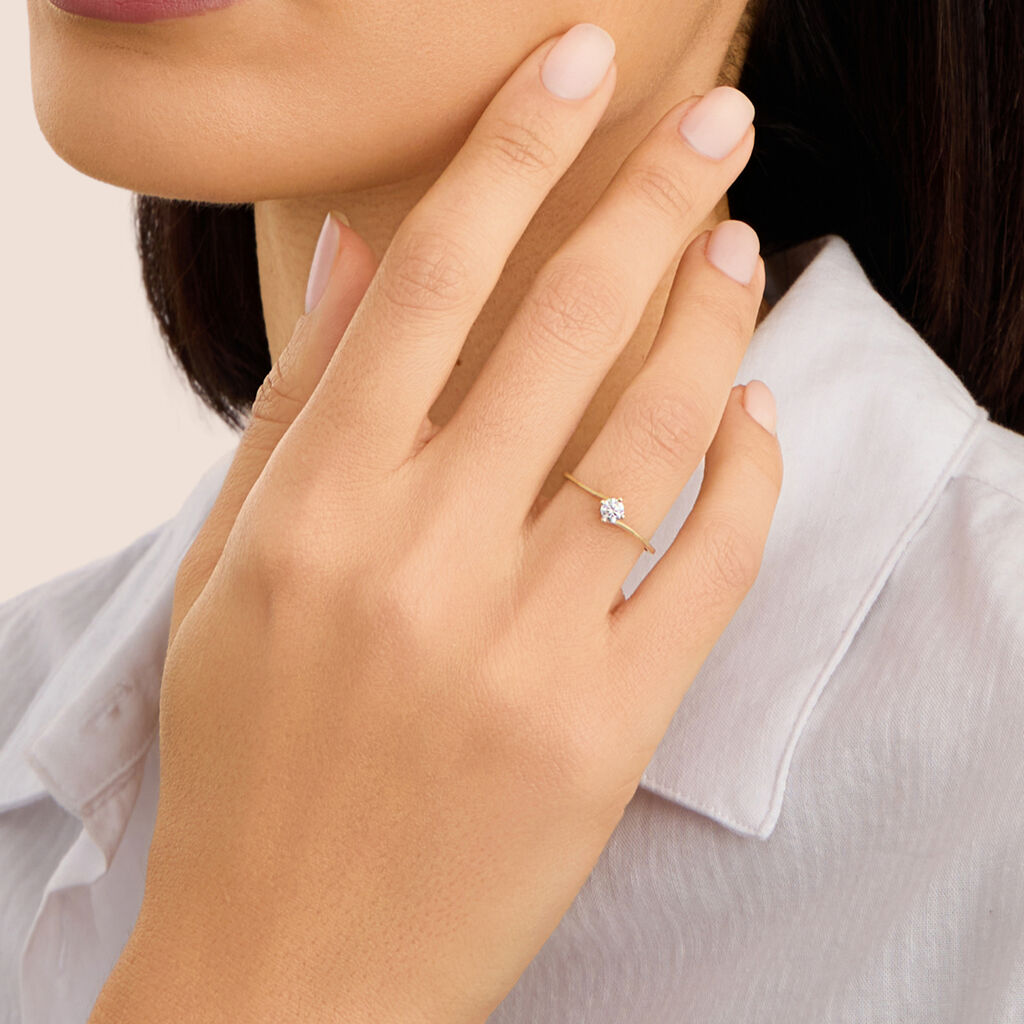 Anello Solitario Valentino Firmamenti Oro Giallo Diamante