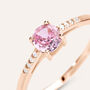Anello Solitario Silver Rainbow Argento Rosa Cubic Zirconia