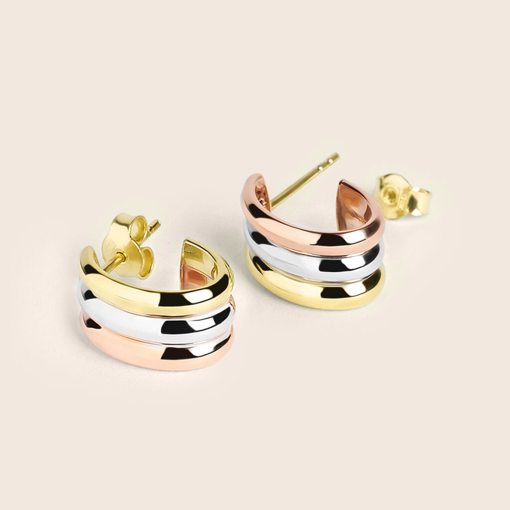 Orecchini Lobo Gold Essence Oro Tricolore