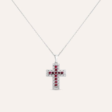 Collana Elizabeth Crown Oro Bianco Rubino Diamante - Collane Donna | Stroili