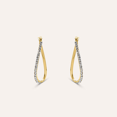 Orecchini A Cerchio Toujours Oro Giallo Cristallo - Orecchini a Cerchio Donna | Stroili