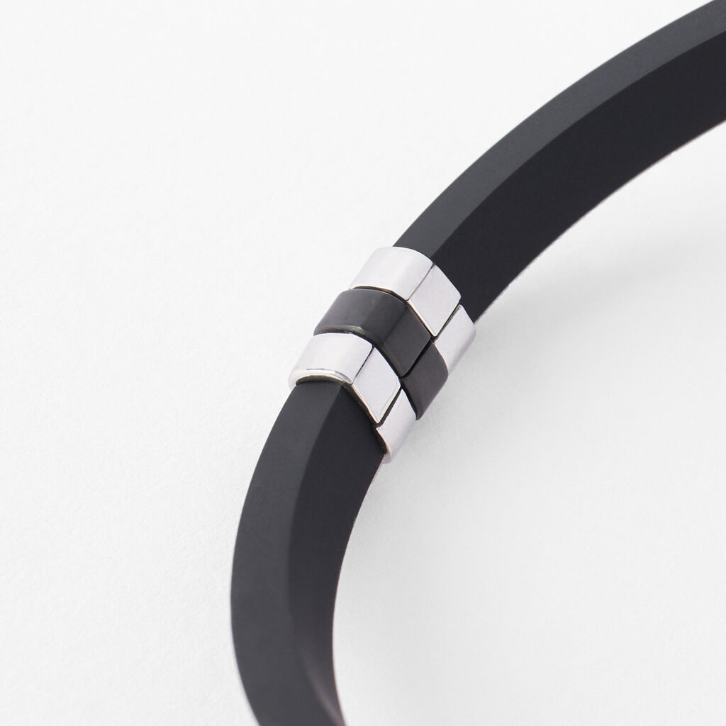 Bracciale Man Code Acciaio Bicolore Bianco / Nero - Bracciali Uomo | Stroili