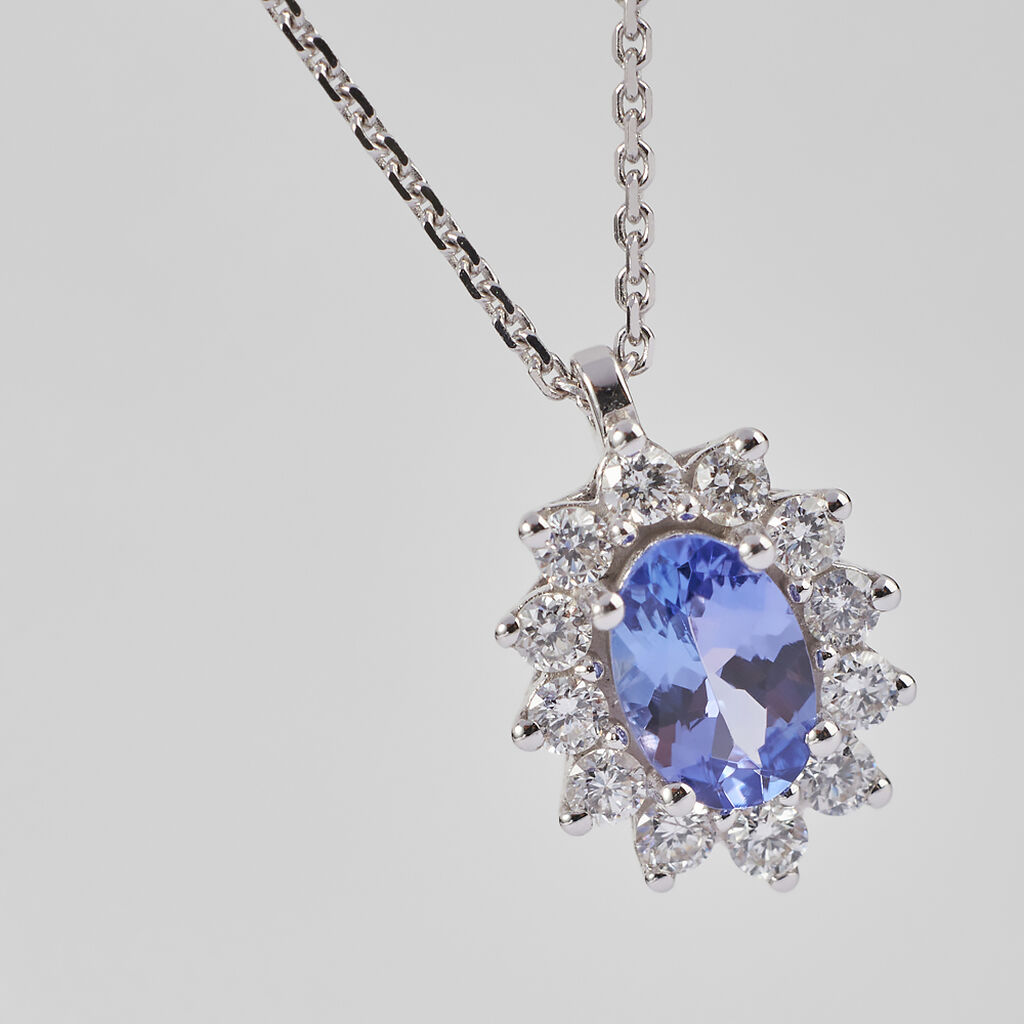 Collana Jasmine Oro Bianco Tanzanite Diamante - Collane Donna | Stroili