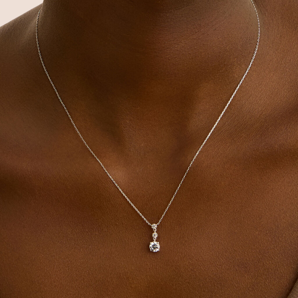 Collana Claire Oro Bianco Cubic Zirconia - Collane Donna | Stroili