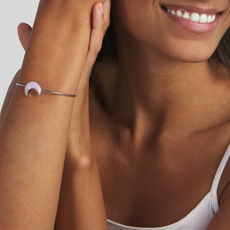 Bangle Lady Sweet Acciaio Luna e Cristalli - Bracciali Donna | Stroili