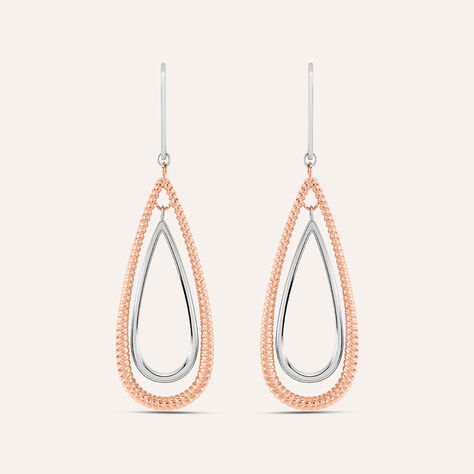 Orecchini Pendenti Sunrise Acciaio Bicolore Bianco / Rosa - Orecchini Pendenti Donna | Stroili