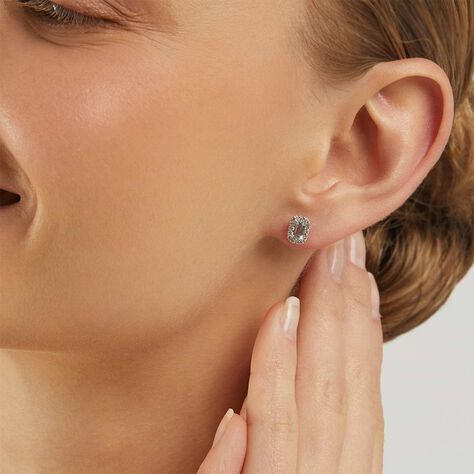 Orecchini Lobo Acquamarina Oro Bianco Acquamarina Diamante - Orecchini a Lobo Donna | Stroili