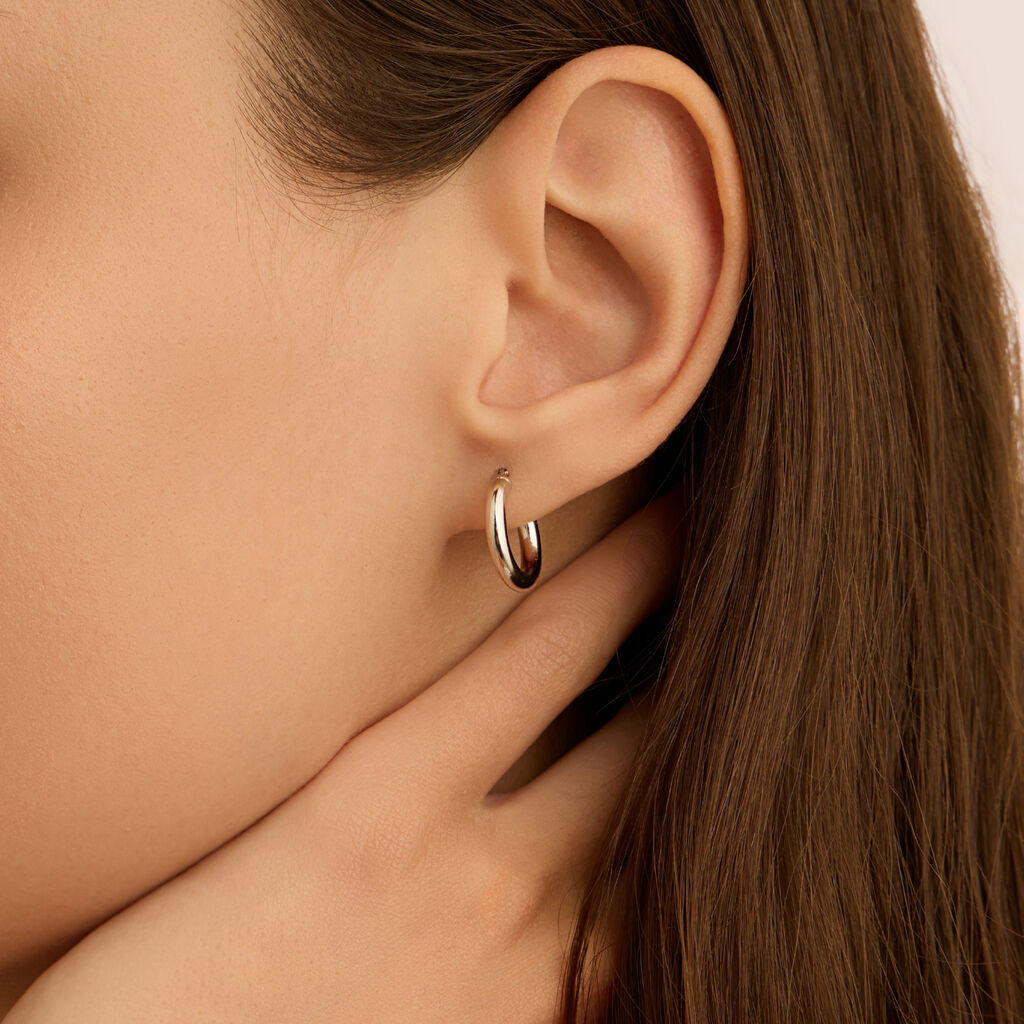 Orecchini A Cerchio Toujours Oro Bianco - Orecchini a Cerchio Donna | Stroili