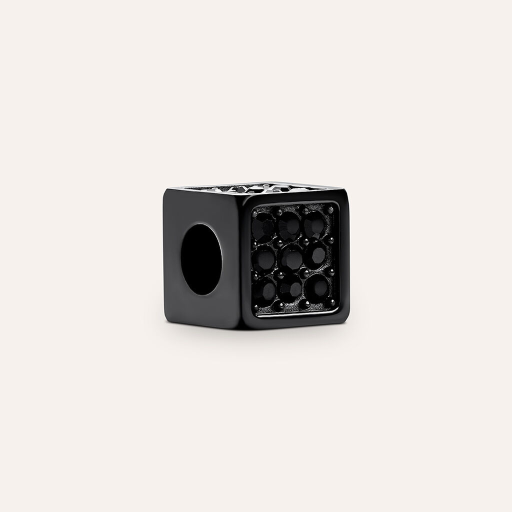Bead Essential Code Acciaio Nero Cristallo - Beads Uomo | Stroili