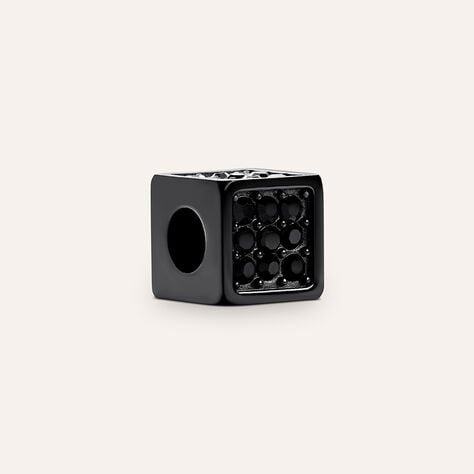 Bead Essential Code Acciaio Nero Cristallo - Beads Uomo | Stroili