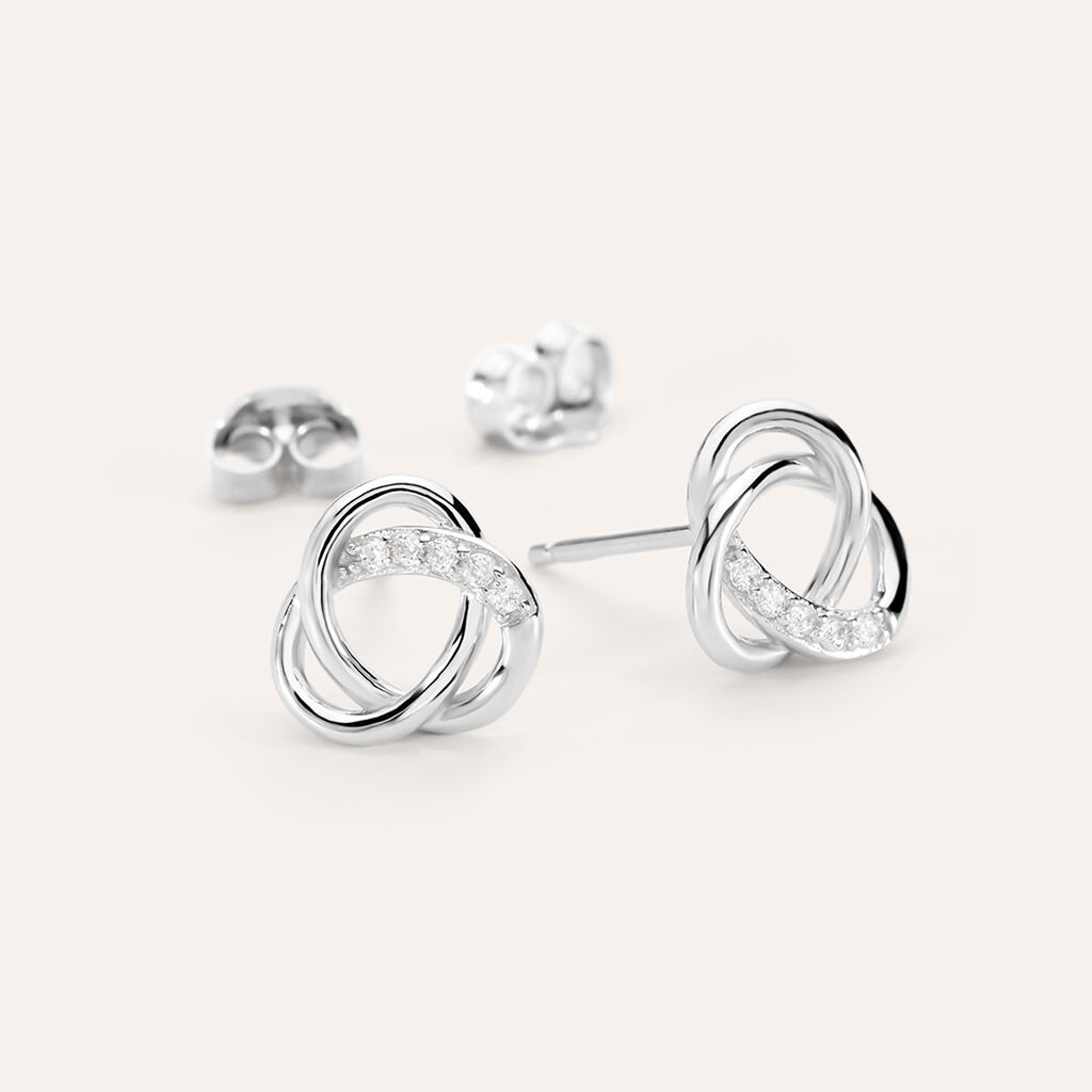 Orecchini Lobo Silver Shine Argento Rodiato Cubic Zirconia