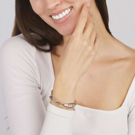 Bracciale Catena Lady Code Acciaio Bicolore Bianco / Rosa - Bracciali Donna | Stroili