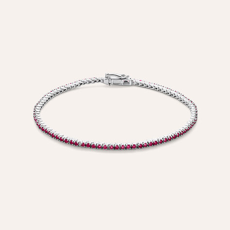 Bracciale Tennis Charlotte Oro Bianco Rubino - Bracciali Tennis Donna | Stroili