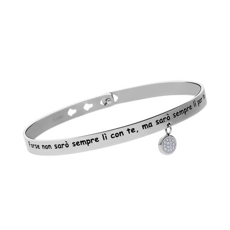 Bangle Lady Message Acciaio Cristallo - Bracciali Rigidi Donna | Stroili