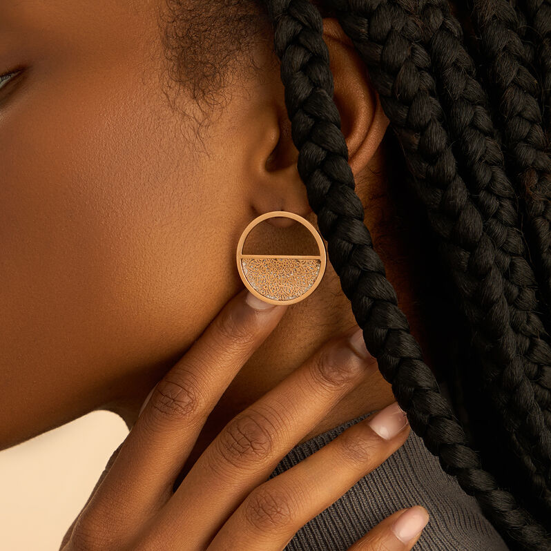 Orecchini Lobo Aura Acciaio Rosa - Orecchini a Lobo Donna | Stroili