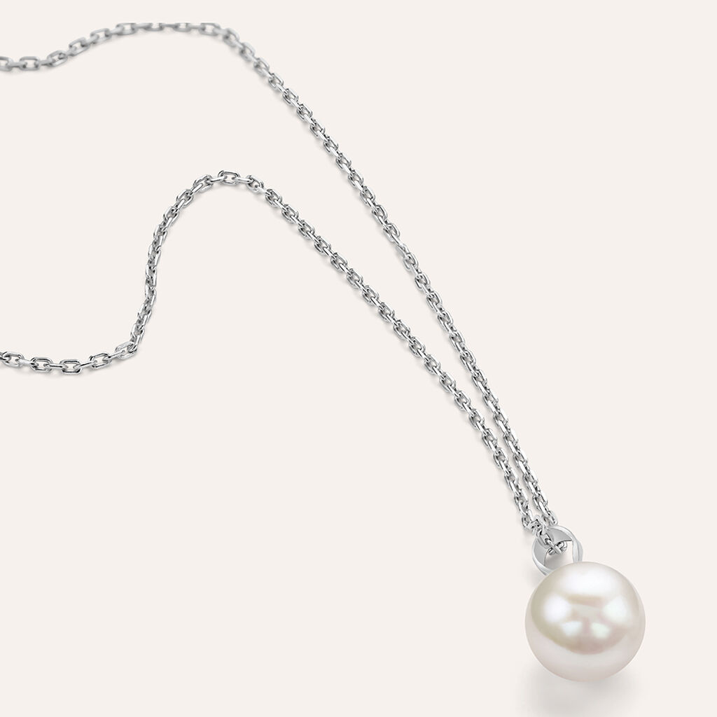 Collana Silver Pearls Argento Rodiato Perla sintentica