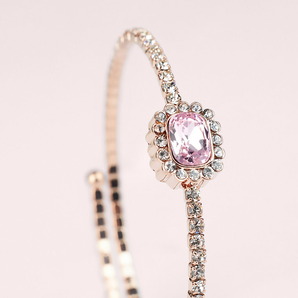 Bangle Romantic Shine Metallo Rosa Cristallo - Bracciali Rigidi Donna | Stroili