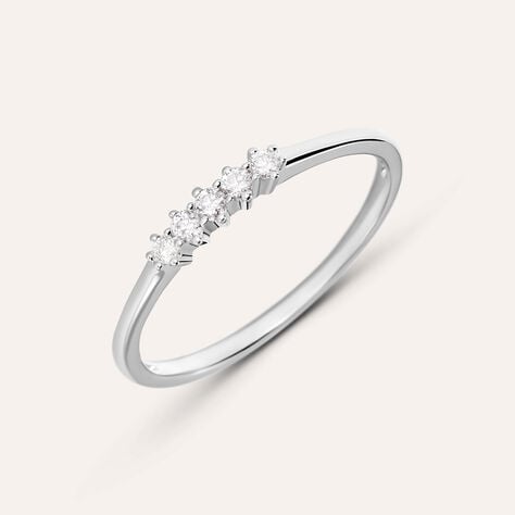 Anello Riviere Grace Oro Bianco Diamante - Anelli Riviere Donna | Stroili