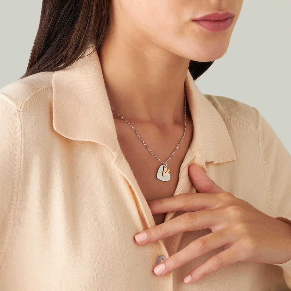 Collana Lady Chic Acciaio Bicolore Bianco / Rosa - Collane Donna | Stroili