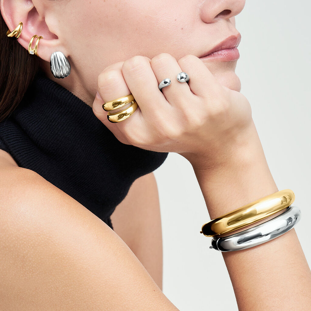 Anello Fascia Radiance Acciaio Dorato