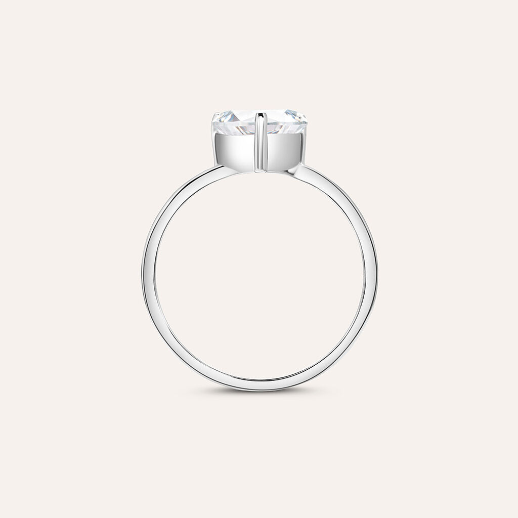 Anello Solitario Claire Oro Bianco Cubic Zirconia - Anelli con Pietre Donna | Stroili