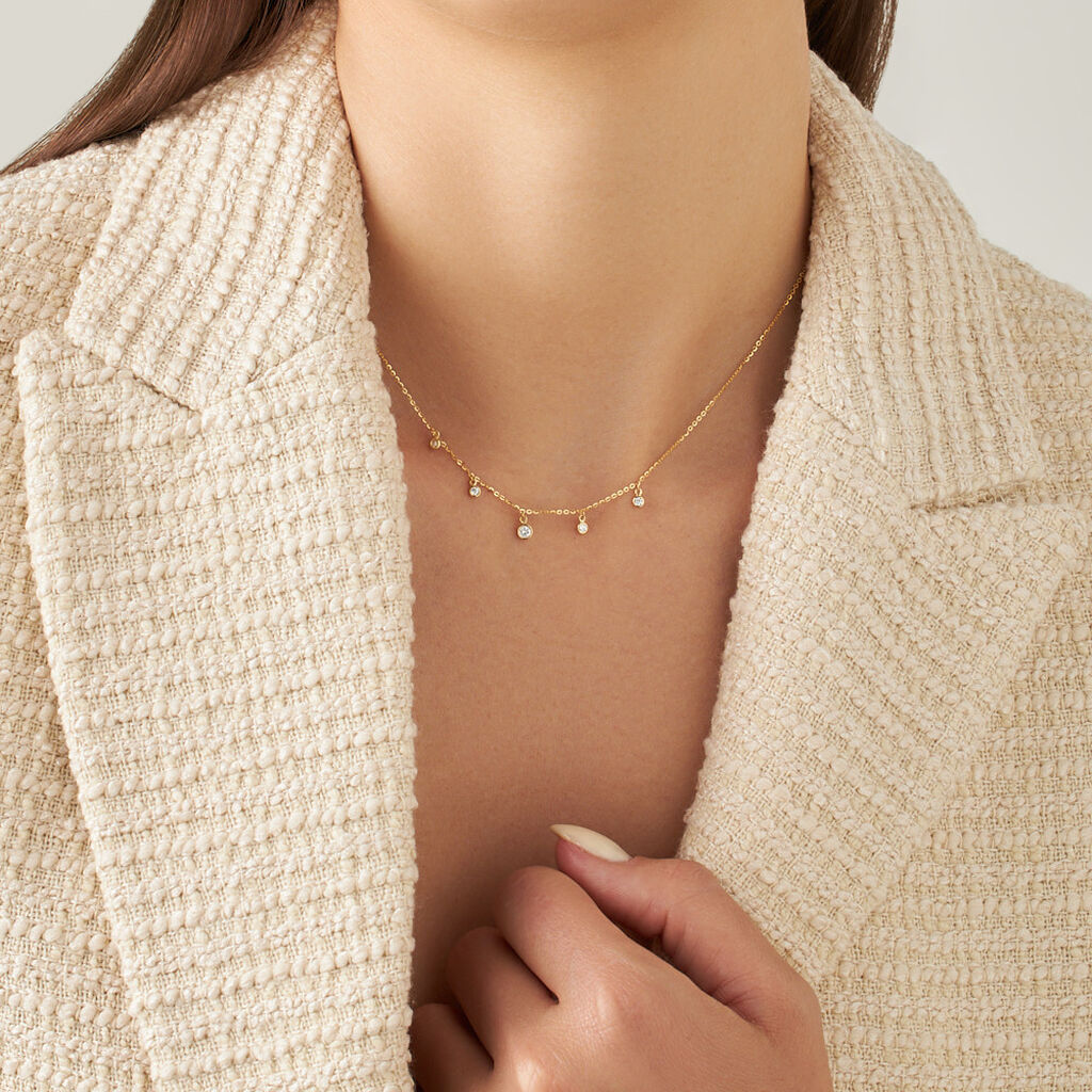 Collana Multi Punto Luce Claire Oro Giallo Cubic Zirconia - Collane Punto Luce Donna | Stroili
