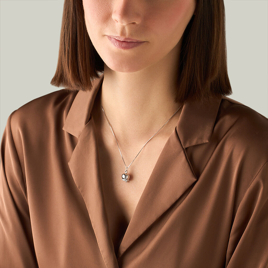Pendente Saluti&Baci Campanella Love Beats Argento Rodiato Cubic Zirconia - Ciondoli Donna | Stroili