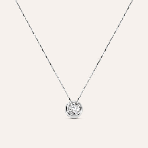 Girocollo punto luce in oro bianco e diamante 0.50 ct - Collane Donna | Stroili