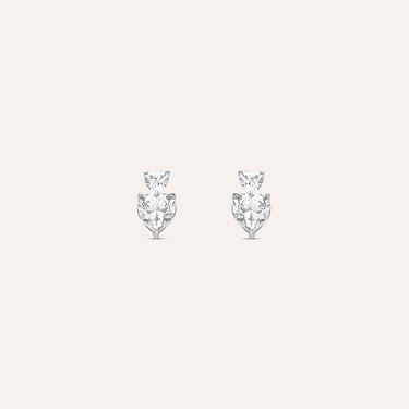 Orecchini Lobo Claire Oro Bianco Cubic Zirconia