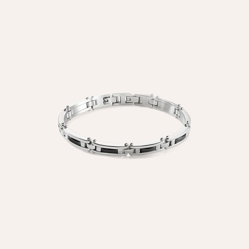 Bracciale Man Code Acciaio Bicolore Bianco / Nero - Bracciali Uomo | Stroili