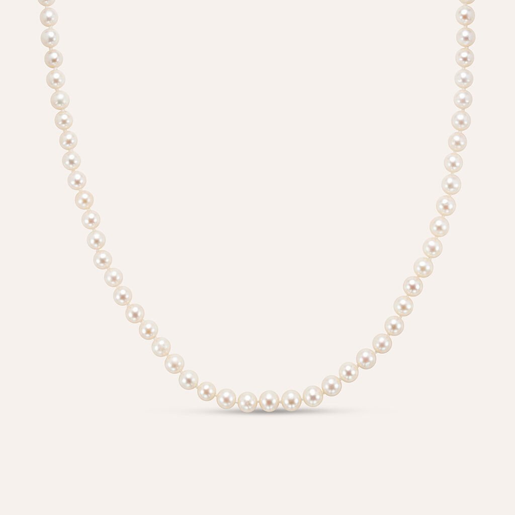 Collana Gabrielle Oro Bianco Perla D'Acqua Dolce