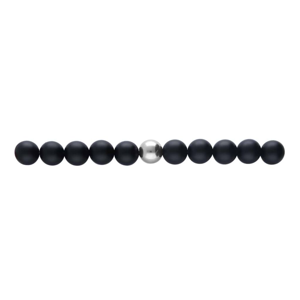 Bracciale elastico con pietre e acciaio nero - Bracciali Uomo | Stroili