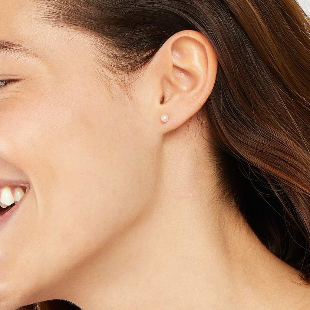 Orecchini Lobo Gabrielle Oro Giallo Perla D'Acqua Dolce