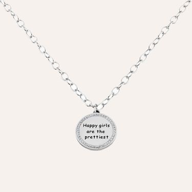 Collana Lady Message Acciaio Happiness e Cristalli